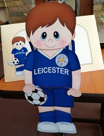 3D On the Shelf Card Kit - Little Footballer Isidro plays for Leicester by CAROL LODGE