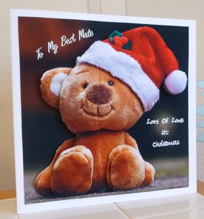 Yule Tide Magic - Festive Bear - 3D Decoupage kit + Insert & Gift Tag by CAROL LODGE