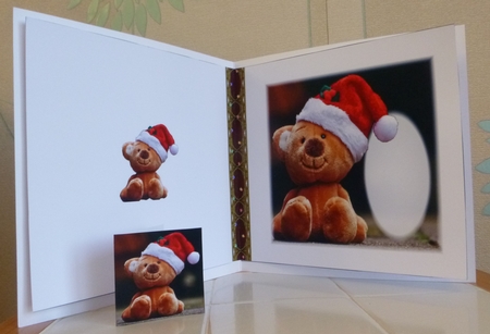 Yule Tide Magic - Festive Bear - 3D Decoupage kit + Insert & Gift Tag by CAROL LODGE