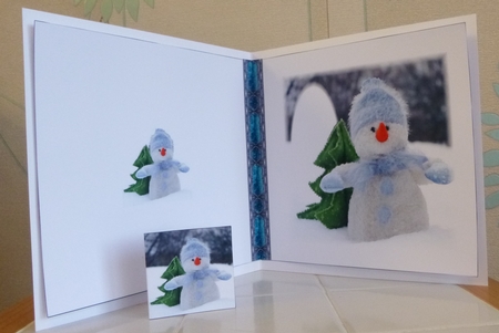 Yule Tide Magic - Knitted Snowman - 3D Decoupage kit + Insert & Gift Tag by CAROL LODGE