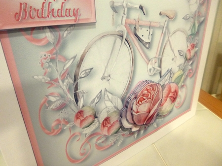 Vintage Bicycle Decoupage Card Front by CAROL LODGE