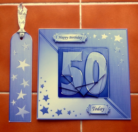 50th Metallic Age Quick Card with Twisted Pyramage by CAROL LODGE