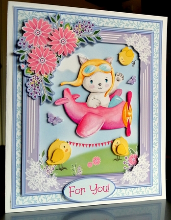 QUICK CARD FRAME CARD FRONT - Birthday Fun in the Sky by CAROL LODGE