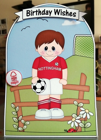 3D Shaped Card Kit - Little Footballer Plays for Nottingham by CAROL LODGE