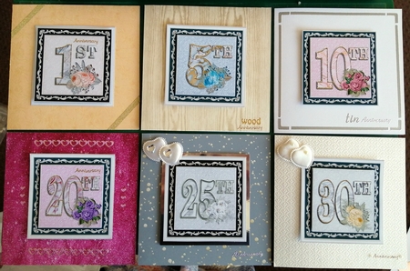 Floral Anniversary Toppers 1st - 30th by CAROL LODGE