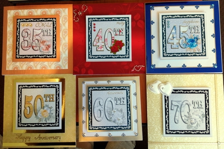 Floral Anniversary Toppers 35th - 70th by CAROL LODGE