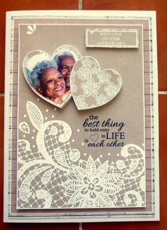Rustic and Lace A5 Wedding Anniversary Card, 2 Card Fronts by CAROL LODGE