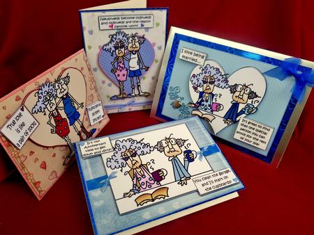 Selection of Four Stella and Gus Anniversary Toppers by CAROL LODGE