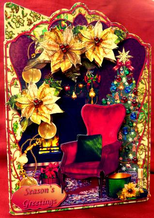 Golden Poinsettias Shaped Card Mini Kit by CAROL LODGE