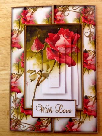 Beautiful Vintage Red Rose Gate Fold A5 Mini Kit by CAROL LODGE