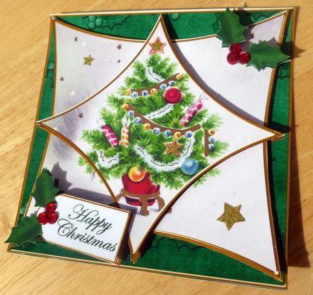Elegant Tree Green 3D Star Card Mini Kit by CAROL LODGE