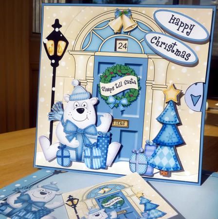 3D Bear's Presents Christmas Door Countdown Animated Card by CAROL LODGE
