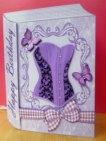 Beautiful Lilac Corset Book Card by CAROL LODGE