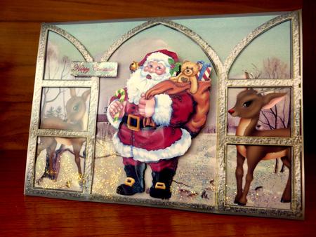 Santa and His Reindeer, a View Through My Window by CAROL LODGE