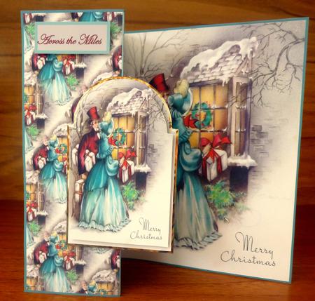 Visitors at Christmas No Hole Fold Back Card by CAROL LODGE