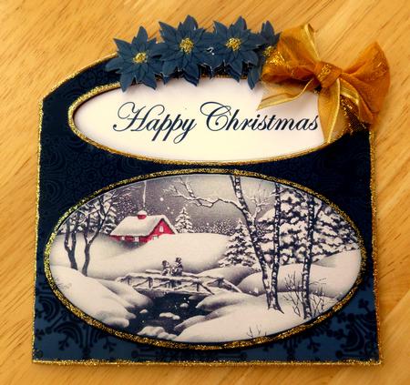 Winter Walk Happy Christmas Aperture Decoupage Card Mini Kit by CAROL LODGE