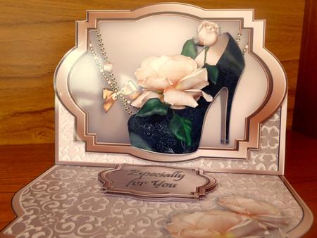 Rose Shoe Shaped Easel Card Mini Kit by CAROL LODGE
