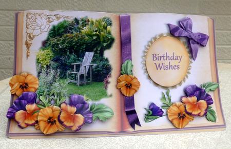 Picture Book Tent-card Mini-kit - Pansy Garden by CAROL LODGE