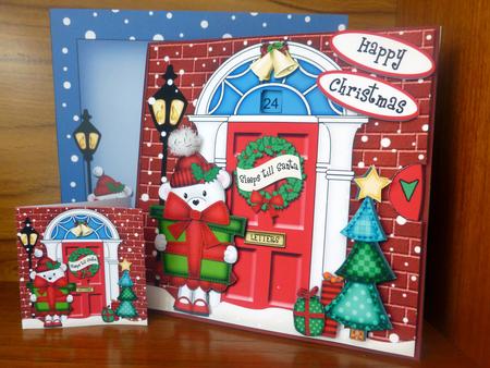 3D Teddy Tess's Present Xmas Door Countdown Animated Card by CAROL LODGE