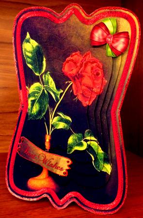 Beautiful Painted Roses Shaped Card Mini Kit by CAROL LODGE