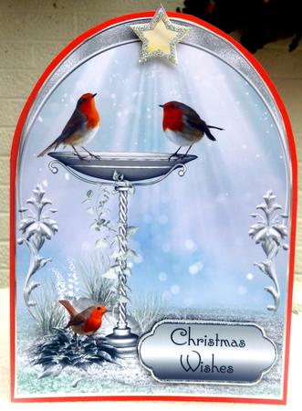 Christmas Robins Arched Topper by CAROL LODGE