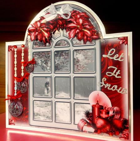 Beautiful Christmas Window Scene Shaped Topper by CAROL LODGE