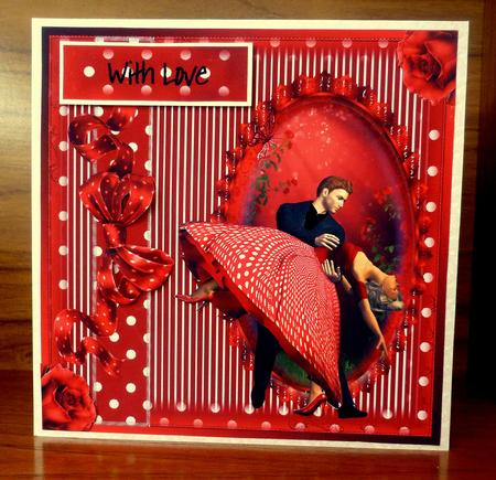 Polka Dots,stipes and Ribbon the Dip Card Topper by CAROL LODGE