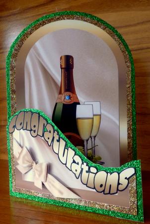 Champagne and Glasses Congratulations by CAROL LODGE