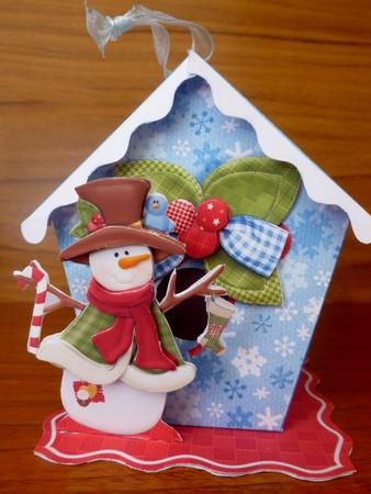 Bird House Gift Box or Tree Ornament- Snowman's House by CAROL LODGE