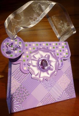 Handbag Gift Box Purple Patchwork by CAROL LODGE