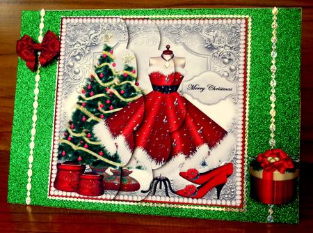 Christmas Dress Scalloped Edge by CAROL LODGE