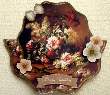 Vintage Painted Roses Shaped Over the Edge Mini Kit by CAROL LODGE