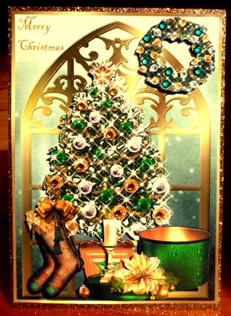 Golden Christmas Window by CAROL LODGE