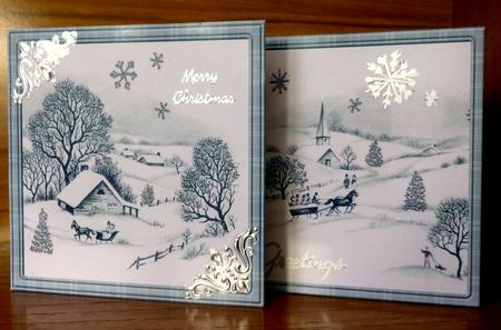 Winter Scene Card Toppers with Sentiment Tags by CAROL LODGE