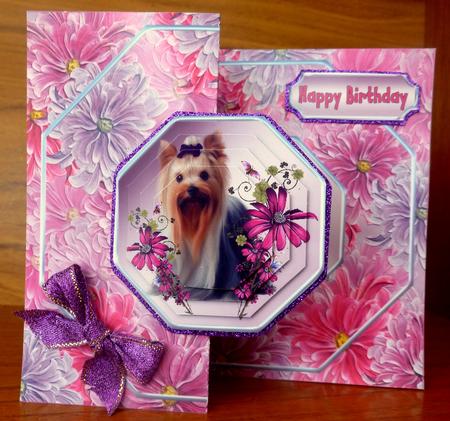 Cute Yorkie No Hole Foldback by CAROL LODGE
