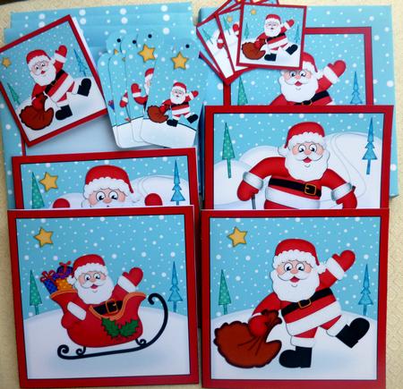 Christmas Santa Cards in a Box Bumper Kit by CAROL LODGE