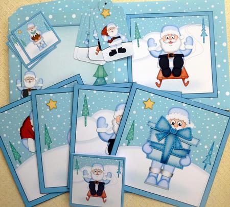 Christmas Santa Cards in a Box Bumper Kit by CAROL LODGE
