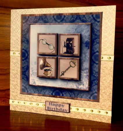 A Touch of Nostalgia Square Layers Card Front by CAROL LODGE