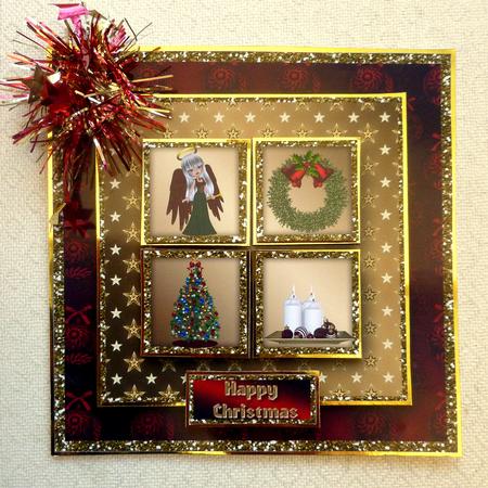 Christmas Angel Square Layers Card Front by CAROL LODGE