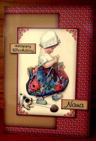 Little Vintage Girl Knitting Sbs by CAROL LODGE