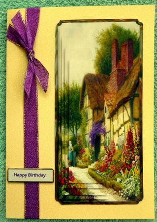 Country Garden Dl Card with Shaped Pyramid Layers by CAROL LODGE