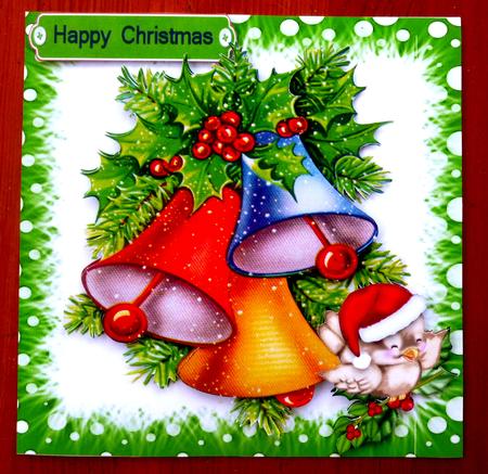 Christmas Bells, Holly & Robin 8x8 Mini Kit by CAROL LODGE