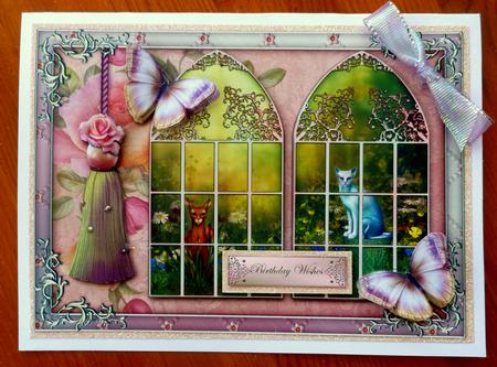 Garden Cats Double Window by CAROL LODGE