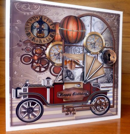 Male Card Steampunk Car by CAROL LODGE