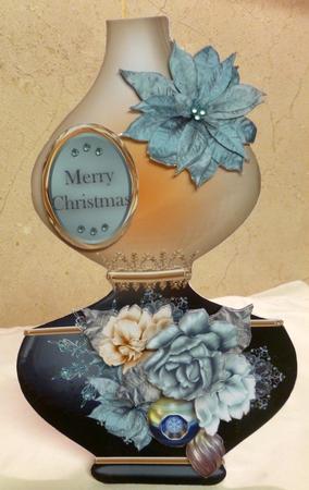 Oil Lamp Card Mini Kit - Christmas Roses by CAROL LODGE