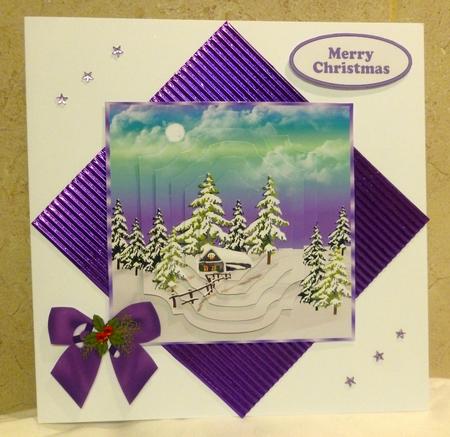Lovely Snow Scene with Cottage Bracket Pyramids by CAROL LODGE