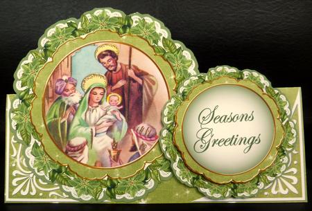 Nativity1 Christmas Double Doily Card Mini Kit by CAROL LODGE