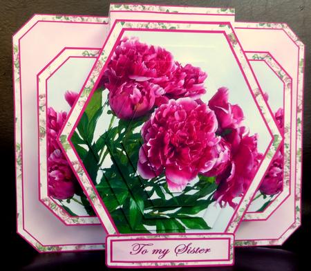3D Double Pop-out - Pink Peonies by CAROL LODGE