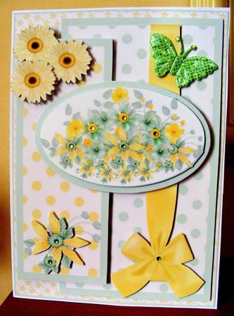 Oval Sketch Card - Spring Flowers by CAROL LODGE