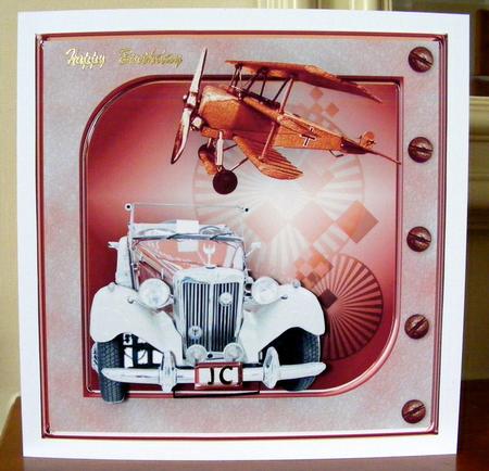 Vintage Travel Decoupage Card Front by CAROL LODGE